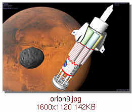 updated 10-m Orion orbiting Mars