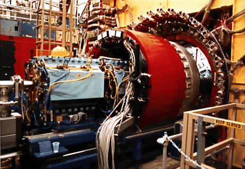 Picture of the focusing magnets just outside the interaction region
