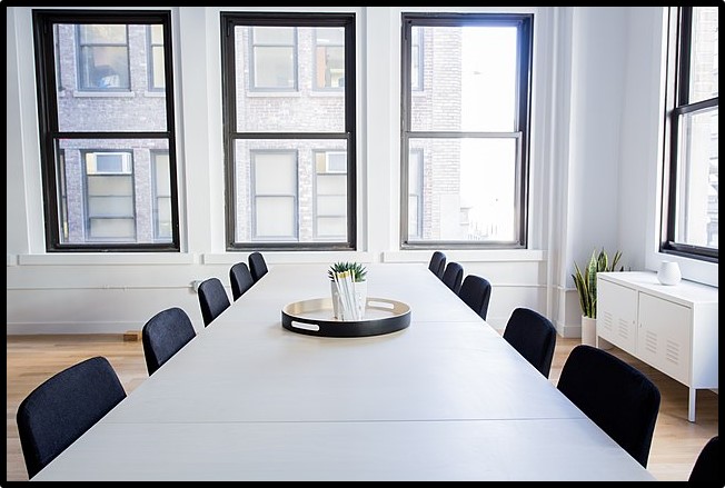 Picture of an office building meeting table
