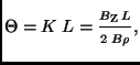 $ \Theta = K\;L = \frac{\strut B_z\;L}{\strut 2\;B\rho}, $