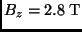 $B_z = 2.8 \; {\rm T}$