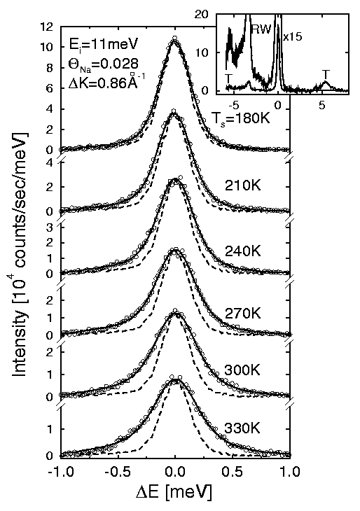 Temperature Dependence of the 
Quasi-Elastic Peak for Sodium on Cu(001)