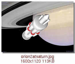 10-m Orion orbiting Saturn