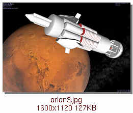 10-m Orion orbiting Mars