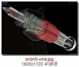 updated 10-m Orion orbiting Mars (wireframe)