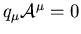 $q_\mu{\cal A}^\mu=0$
