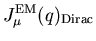 $\displaystyle J^{\rm EM}_\mu(q)_{\rm Dirac}$